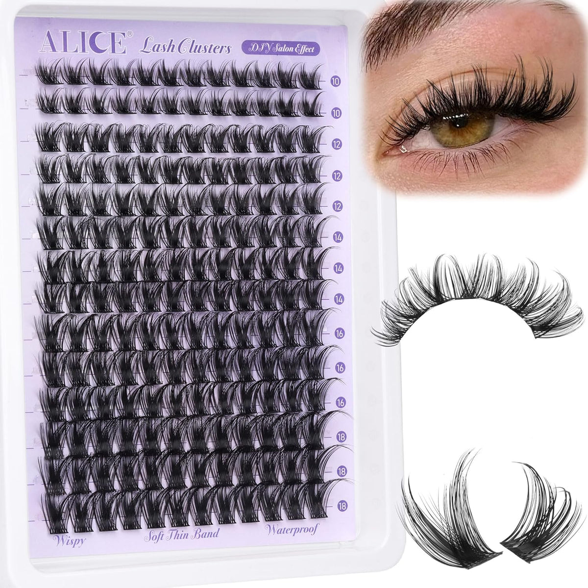 ALICE Wispy Eyelash Clusters 10-18mm 168 Stk