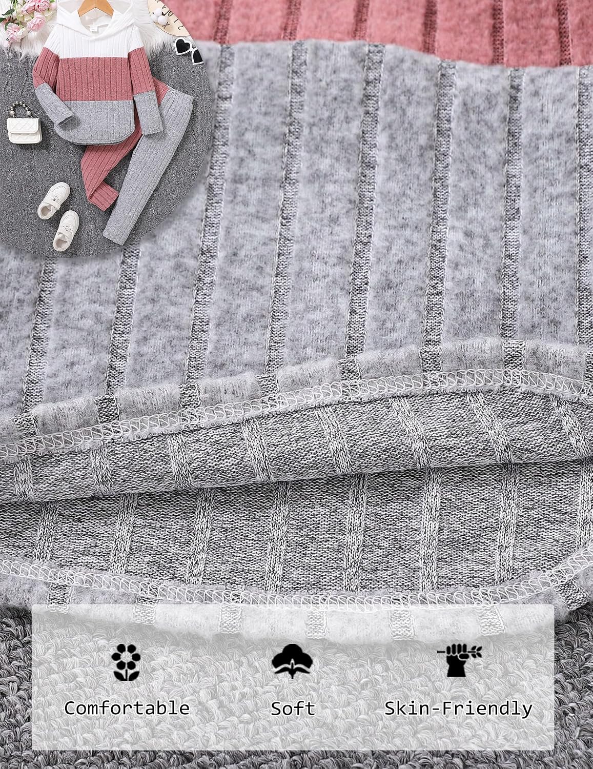 Pige Tøjsæt Hættetrøje Sweatshirt Leggings Efterår Vinter