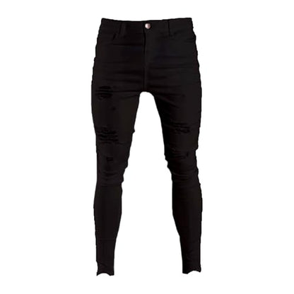 Maiyifu-GJ Herre Jeans Moto Biker Slim Fit Boyfriend