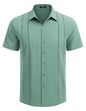 COOFANDY Herre Skjorte Cubansk Guayabera Kortærmet Ztj009248