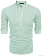 COOFANDY Herre Henley T-Shirt Langærmet Bomuld Hør ZSJ007181