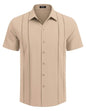 COOFANDY Herre Skjorte Cubansk Guayabera Kortærmet Ztj009248