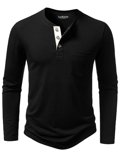 LucMatton Herre T-shirt Henley Slim Fit Langærmet Lucw210916