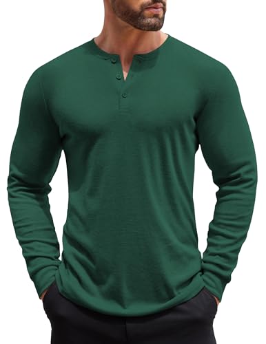 COOFANDY Herre Henley Skjorte Langærmet Ztj009440