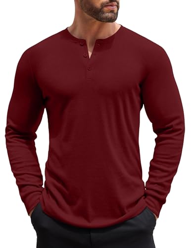 COOFANDY Herre Henley Skjorte Langærmet Ztj009440