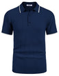 COOFANDY Herre Poloshirt Strik Ribbet Kortærmet Av007569