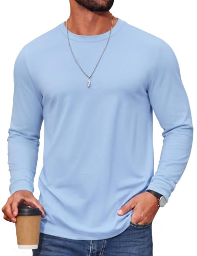 COOFANDY Herre T-Shirt Langærmet Casual Crew Neck Cxj010852