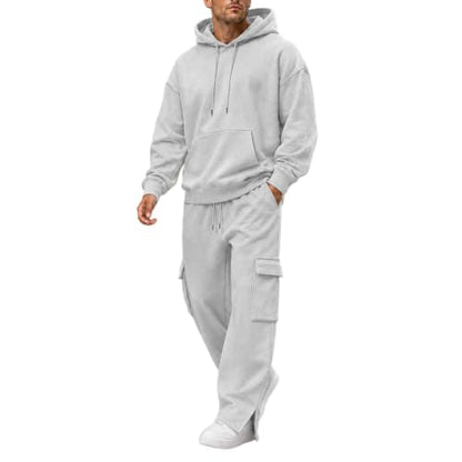 Herre Træningssæt Pullover Hættetrøje Cargo Sweatpants 2-Delt