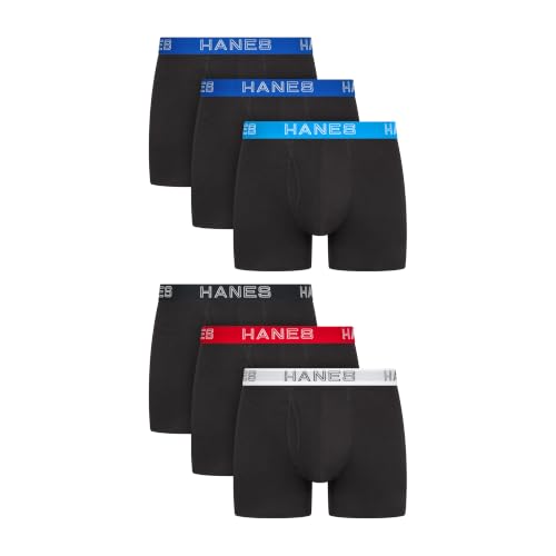 Hanes Herre Boksershorts Stretch Cotton 6-Pak ST2BB6
