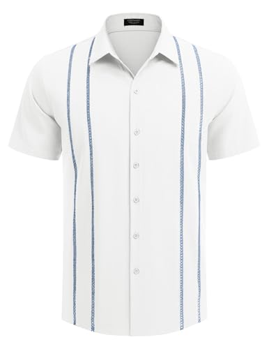 COOFANDY Herre Skjorte Cubansk Guayabera Kortærmet Ztj009248