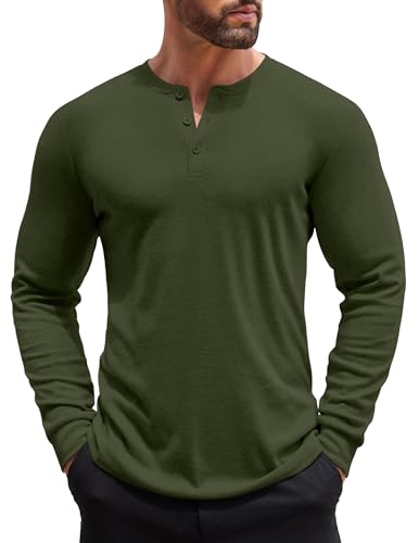 COOFANDY Herre Henley Skjorte Langærmet Ztj009440