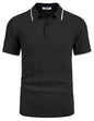 COOFANDY Herre Polo Kortærmet Ribstrikket Av007569