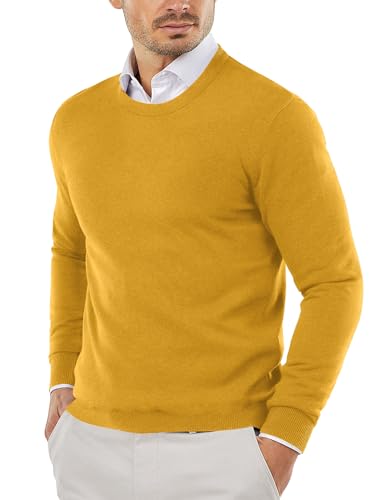 COOFANDY Herre Striktrøje Crew Neck Langærmet Slim Fit