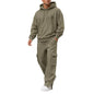 Herre Træningssæt Pullover Hættetrøje Cargo Sweatpants 2-Delt
