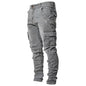 Maiyifu-GJ Herre Jeans Moto Biker Slim Fit Boyfriend