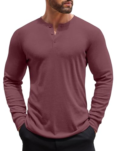 COOFANDY Herre Henley Skjorte Langærmet Ztj009440