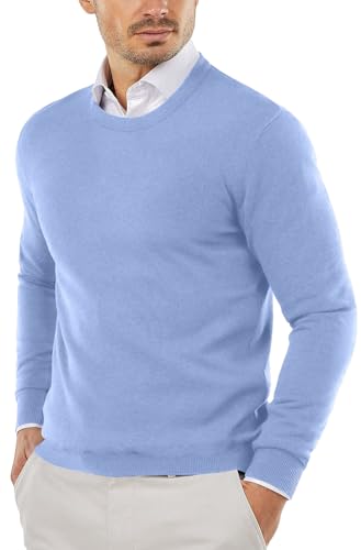 COOFANDY Herre Striktrøje Crew Neck Langærmet Slim Fit