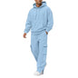 Herre Træningssæt Pullover Hættetrøje Cargo Sweatpants 2-Delt