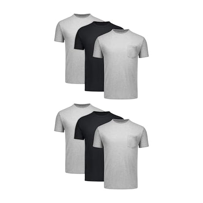 Hanes Herre T-shirt Lomme Bomuld Rund Hals 6-Pak 2135