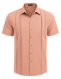 COOFANDY Herre Skjorte Cubansk Guayabera Kortærmet Ztj009248