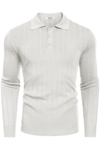 COOFANDY Herre Poloshirt Strik Langærmet Ztj009471