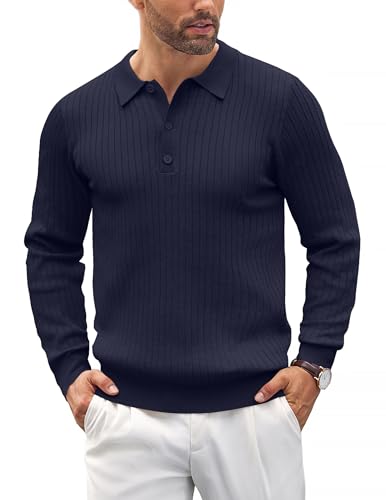 COOFANDY Herre Polo Langærmet Casual Strik Ztj009061