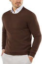 COOFANDY Herre Striktrøje Crew Neck Langærmet Slim Fit