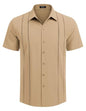 COOFANDY Herre Skjorte Cubansk Guayabera Kortærmet Ztj009248