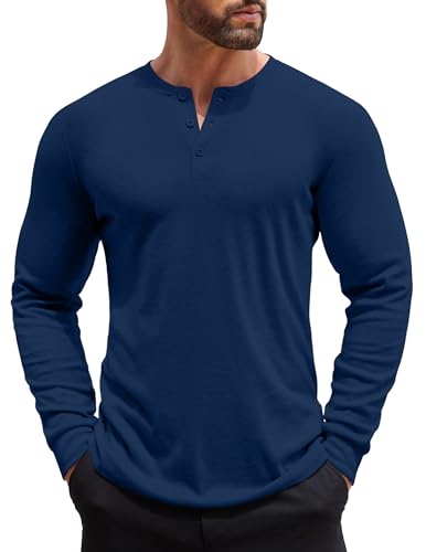 COOFANDY Herre Henley Skjorte Langærmet Ztj009440