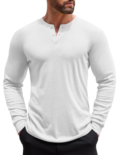 COOFANDY Herre Henley Skjorte Langærmet Ztj009440