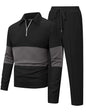 UOUA Herre Træningssæt 1/4-Zip Polo Joggingbukser M002B