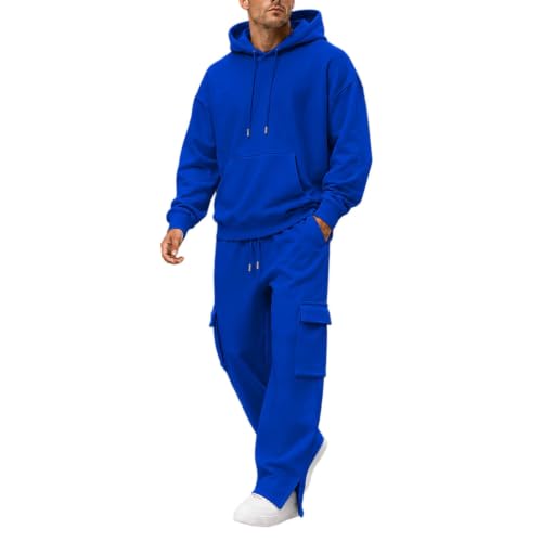 Herre Træningssæt Pullover Hættetrøje Cargo Sweatpants 2-Delt