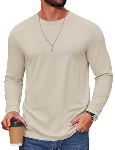 COOFANDY Herre T-Shirt Langærmet Casual Crew Neck Cxj010852