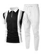UOUA Herre Træningssæt 1/4-Zip Polo Joggingbukser M002B