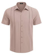 COOFANDY Herre Skjorte Cubansk Guayabera Kortærmet Ztj009248