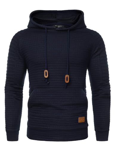 COOFANDY Herre Hættetrøje Pullover Vaffelstrik Casual