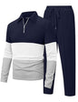 UOUA Herre Træningssæt 1/4-Zip Polo Joggingbukser M002B