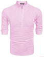COOFANDY Herre Henley T-Shirt Langærmet Bomuld Hør ZSJ007181