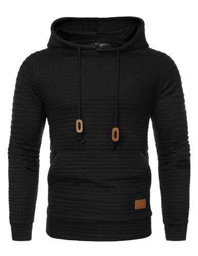 COOFANDY Herre Hættetrøje Pullover Vaffelstrik Casual