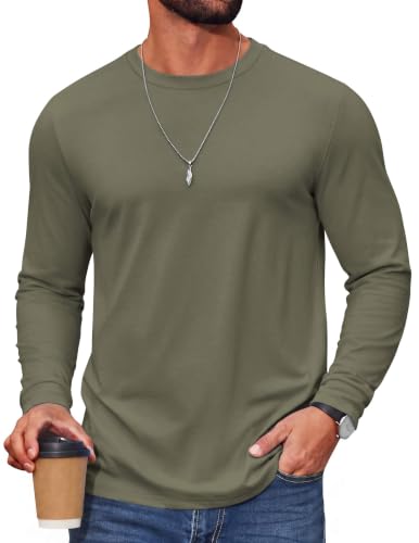 COOFANDY Herre T-Shirt Langærmet Casual Crew Neck Cxj010852