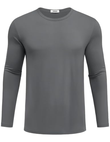 COOFANDY Herre T-shirt Langærmet Rund Hals Ztj010834*