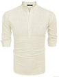 COOFANDY Herre Henley T-Shirt Langærmet Bomuld Hør ZSJ007181