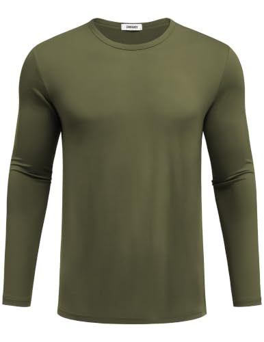 COOFANDY Herre T-shirt Langærmet Rund Hals Ztj010834*