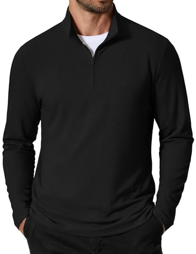 COOFANDY Herre Sweatshirt Quarter Zip Mock Neck