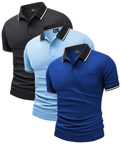 Herre Polo T-shirt Kortærmet Med Lomme 3-pak