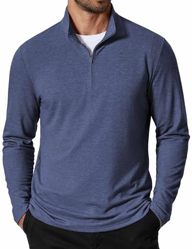 COOFANDY Herre Sweatshirt Quarter Zip Mock Neck