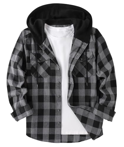 ZITY Herre Skjorte Flannel Hoodie Casual Langærmet