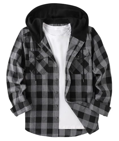 ZITY Herre Skjorte Flannel Hoodie Casual Langærmet