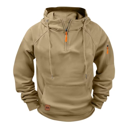 fnnxeal Herre Hættetrøje Quarter Zip Fleece Pullover