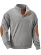 JMIERR Herre Sweatshirt Fløjl Quarter Button Pullover